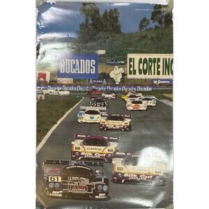 Vintage Motorsport Poster C Sports Car Racing Sauber Mercedes V-8t 1988 24x36"